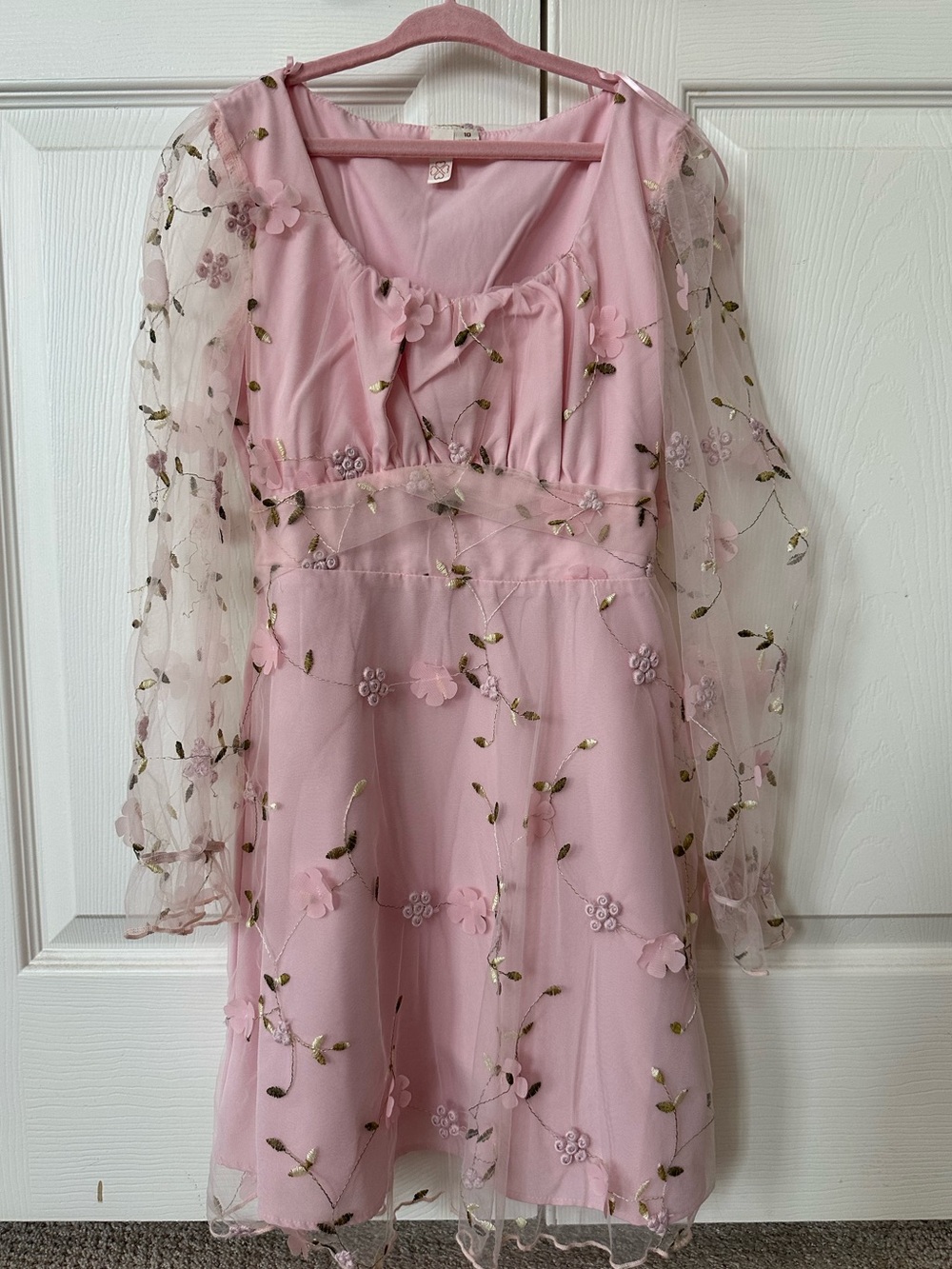 4 Clover - Pink Floral Embroidered Dress
